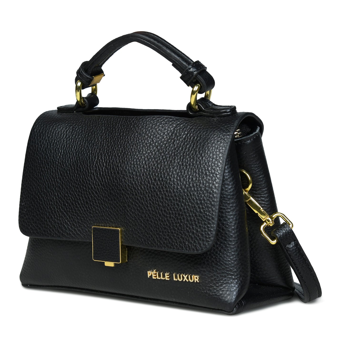 Elevate Your Style: Pelle Luxure Small PU Sling with Elegant Push Lock Closure