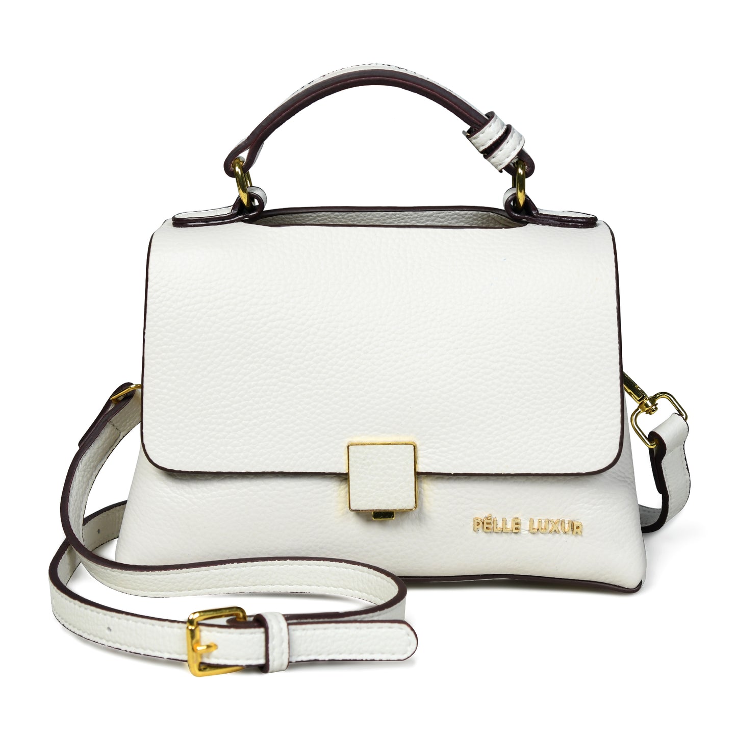 Elevate Your Style: Pelle Luxure Small PU Sling with Elegant Push Lock Closure