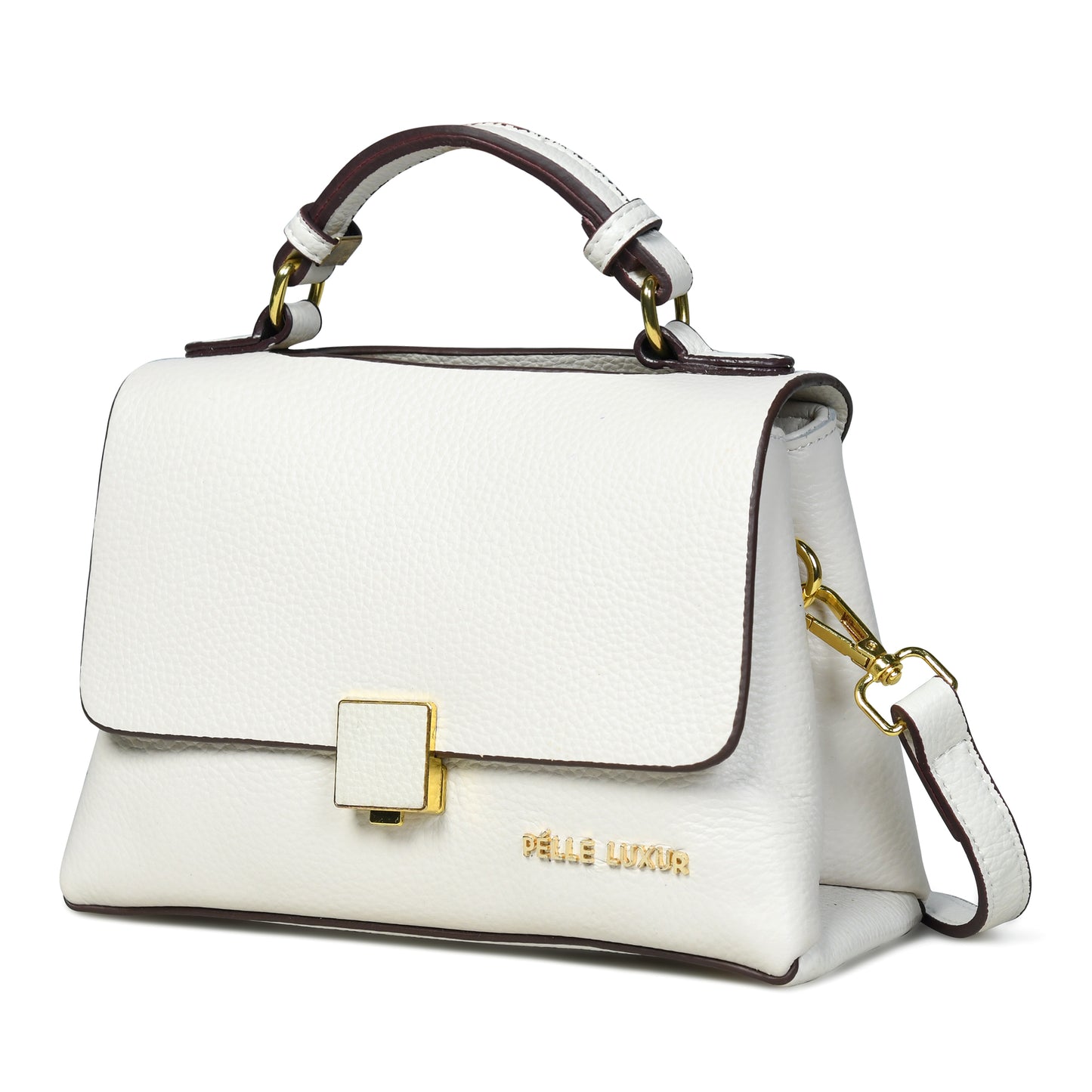 Elevate Your Style: Pelle Luxure Small PU Sling with Elegant Push Lock Closure