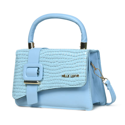 Pelle Luxure Women's PU Small Sling Bag – Available in Blue, White, Green, and Black