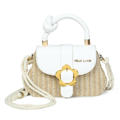 Pelle Luxure Women's PU Small Sling Bag – Available in Brown, Yellow, White, Light Blue, Pink, and Black