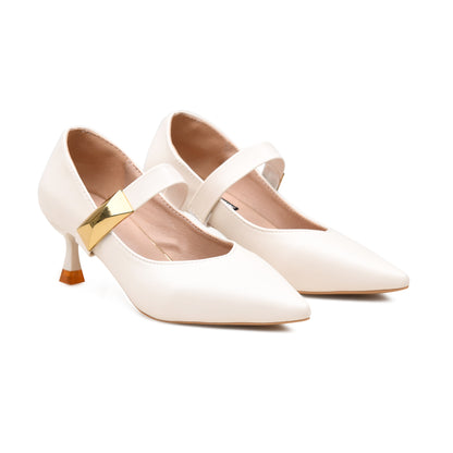 Pelle Luxur Jaquetta White Pumps For Women