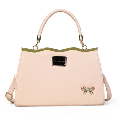 Pelle Luxure Satchel in Pink, White, and Black – Fashion Meets Function