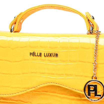 Pelle Luxur Women's Yellow, Premium PU Sling Bag, Small Size with Magnet clasp Closure