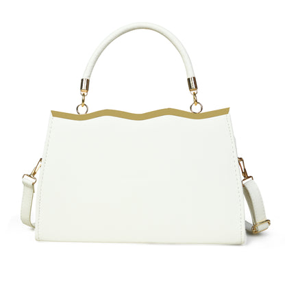 Pelle Luxure Satchel in Pink, White, and Black – Fashion Meets Function