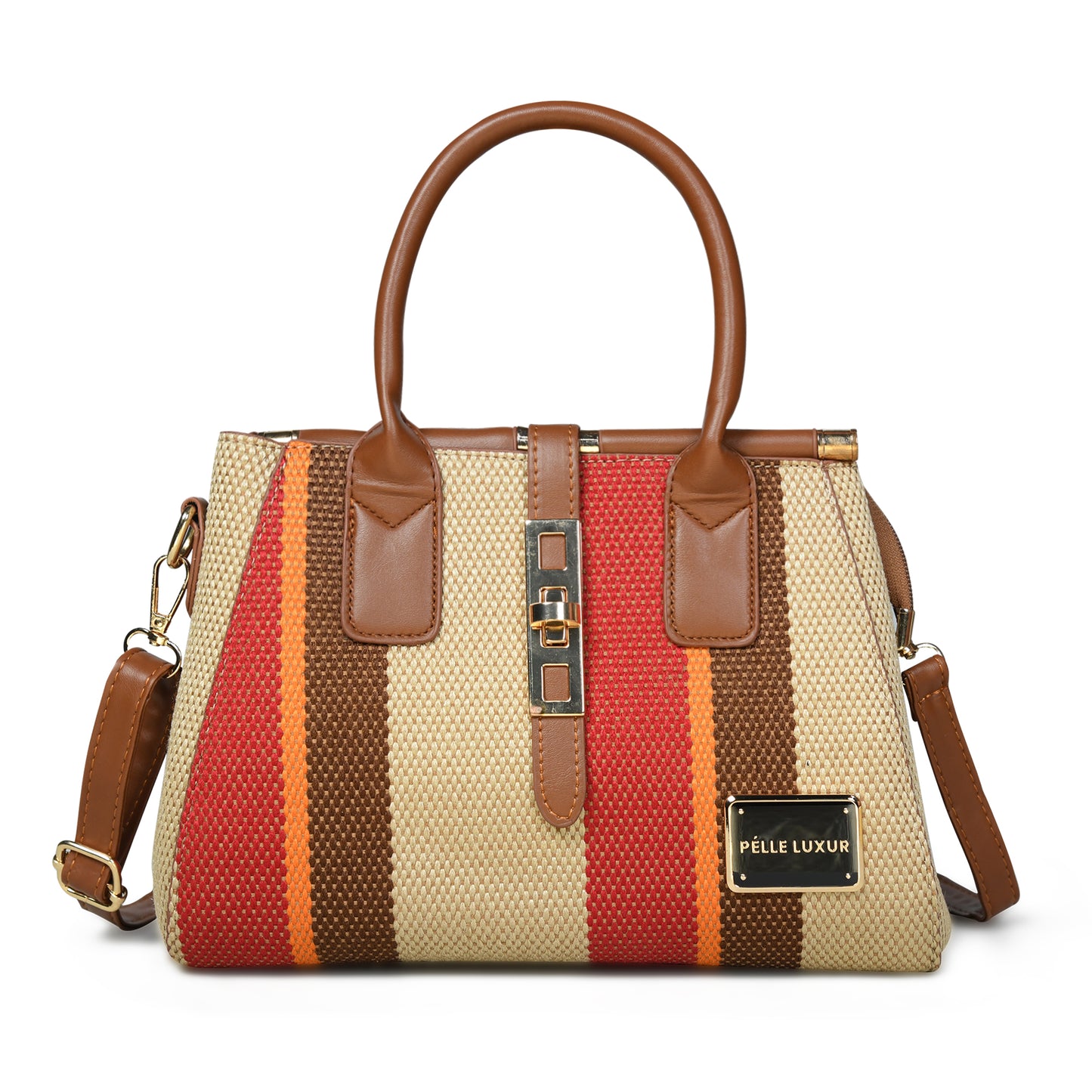 Stylish Pelle Luxure Satchel – White, Black & Brown Colors