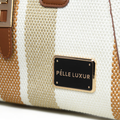 Stylish Pelle Luxure Satchel – White, Black & Brown Colors