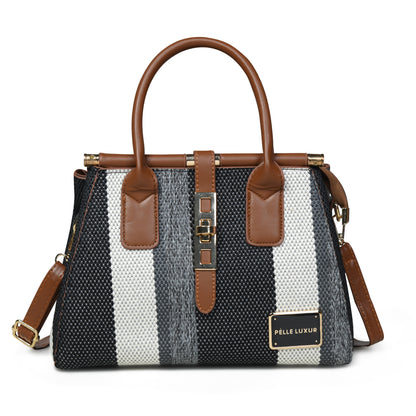 Stylish Pelle Luxure Satchel – White, Black & Brown Colors