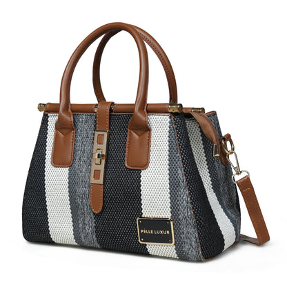 Stylish Pelle Luxure Satchel – White, Black & Brown Colors