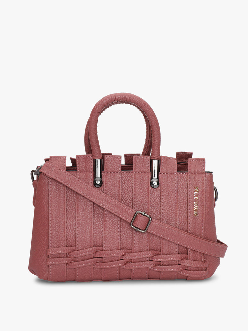 Pelle Luxur Women's Reddish Pink Satchel Bag