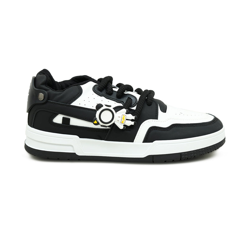 Pelle Luxur Antonio Black And White Sneaker Shoes For Men