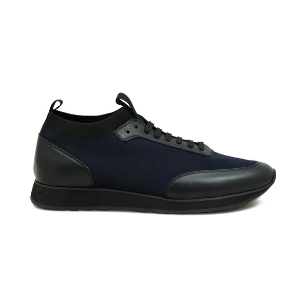 Pelle Luxur Alonzo Navy Blue And Black Sneaker Shoes For Men