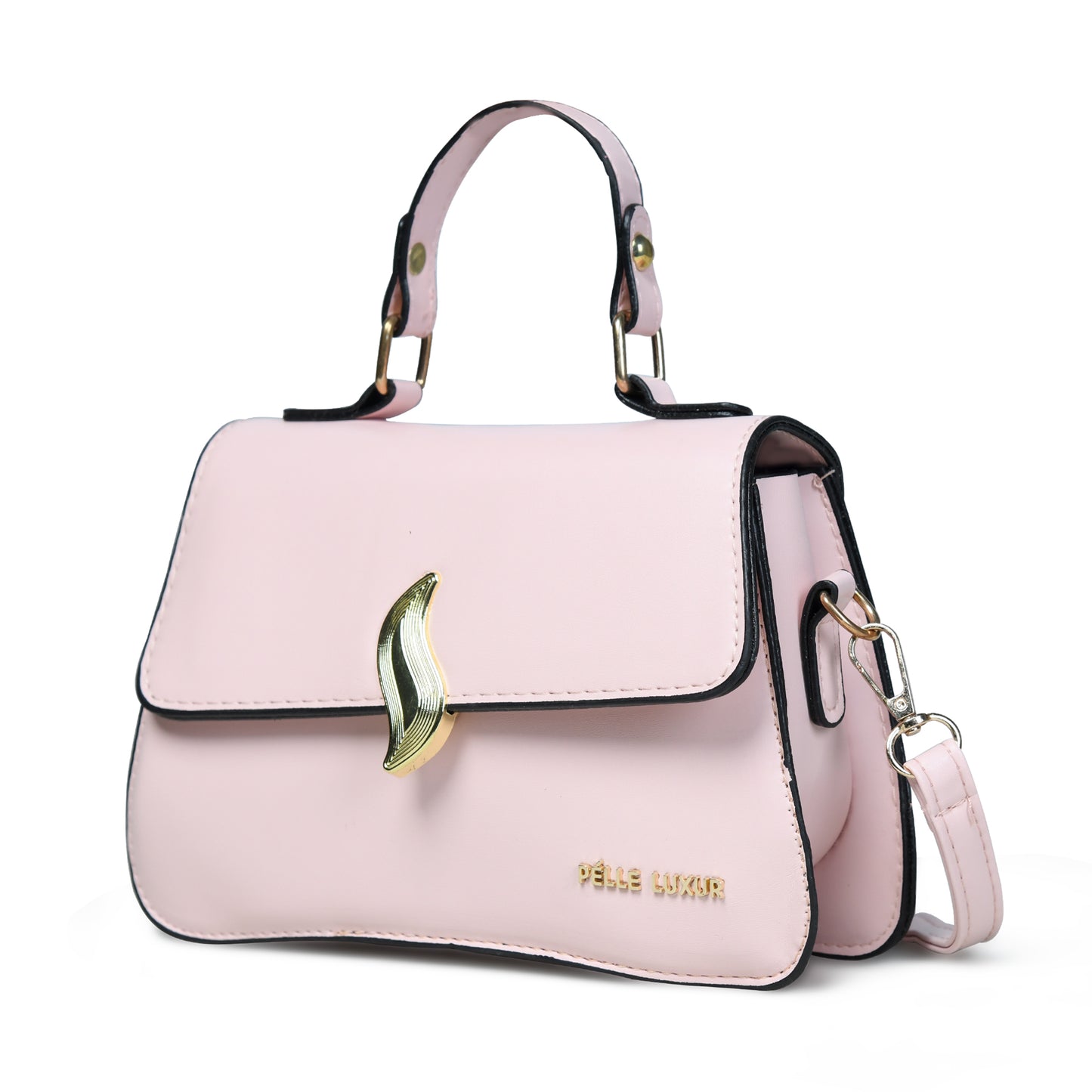 Pelle Luxure Women's PU Small Sling Bag – Available in Black, Baby Pink, and Khaki