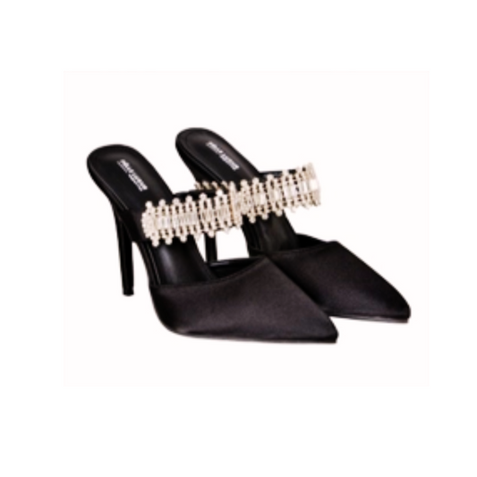 Pelle Luxur Antonia Black Sandals For Women