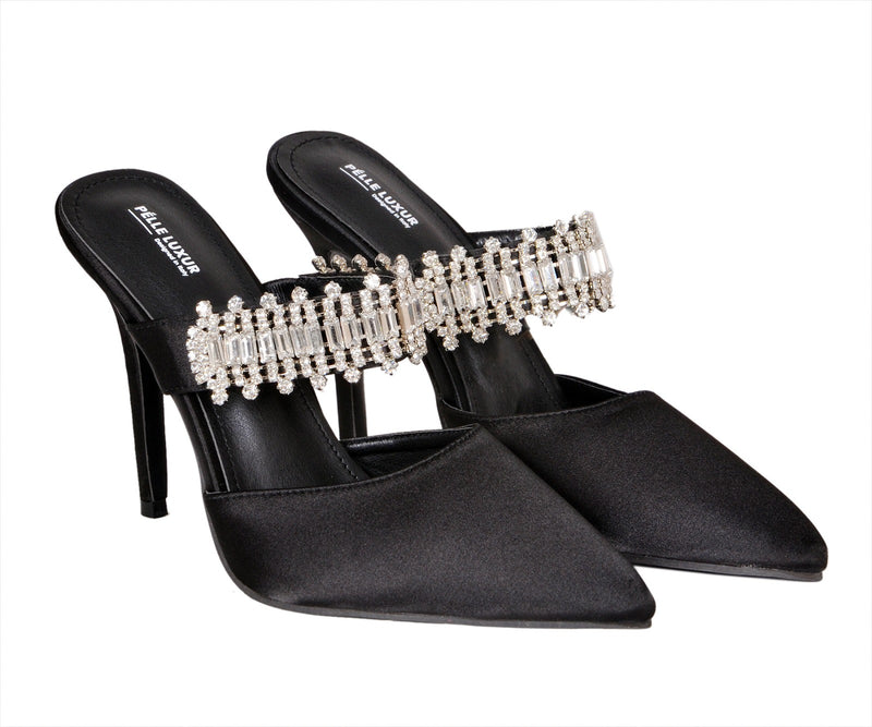 Pelle Luxur Antonia Black Sandals For Women