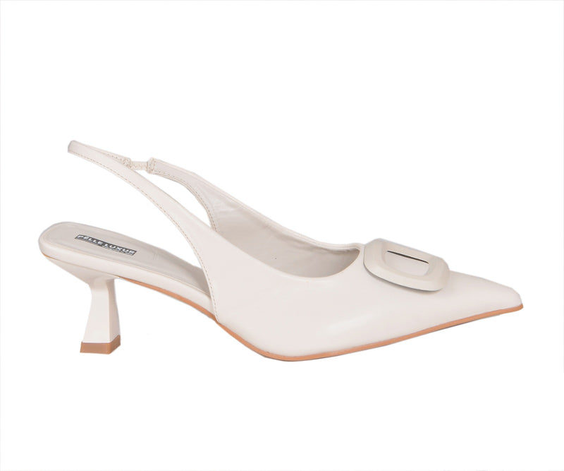 Pelle Luxur Renata White Pumps For Women