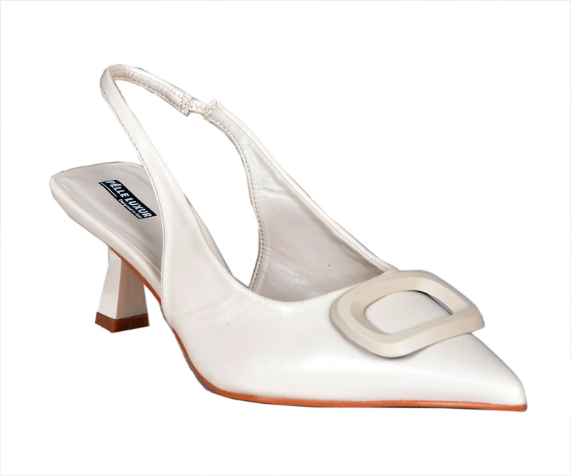 Pelle Luxur Renata White Pumps For Women