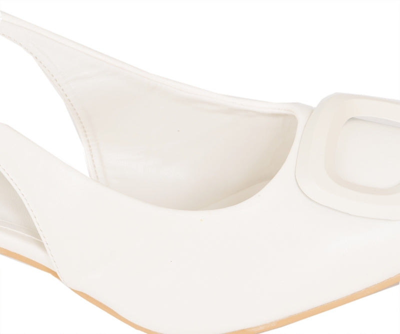 Pelle Luxur Renata White Pumps For Women