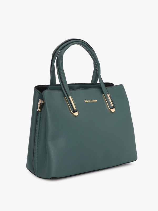 Pelle Luxur Women's Dark Green Satchel Bag