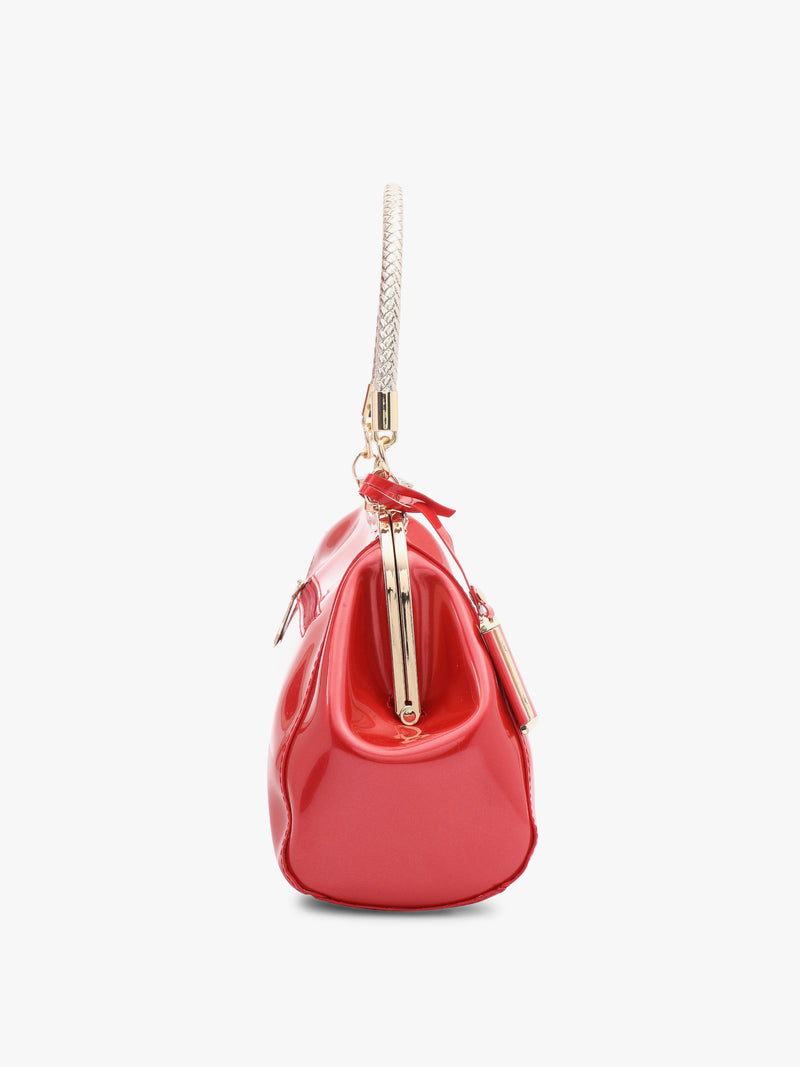 Pelle Luxur Women's Classic Red Satchel Bag