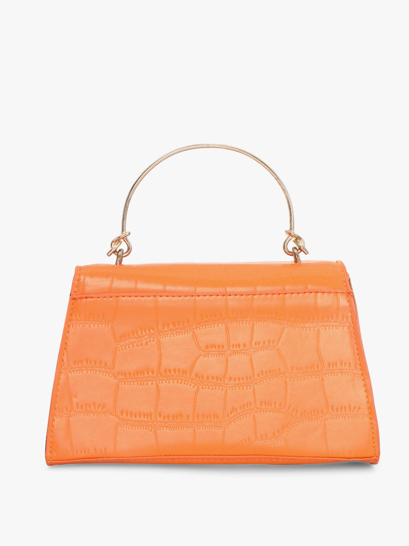 Pelle Luxur Women's Orange Satchel Bag