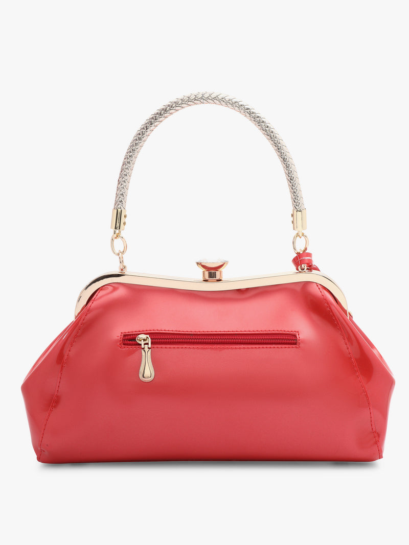 Pelle Luxur Women's Classic Red Satchel Bag