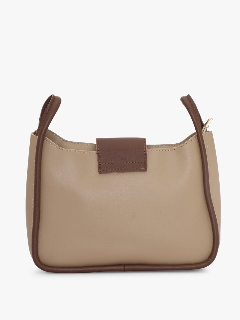 Pelle Luxur Women's Light Brown/Dark Brown Satchel Bag