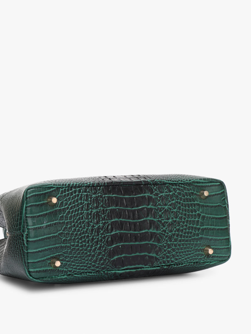 Green Croc Medium Handbag